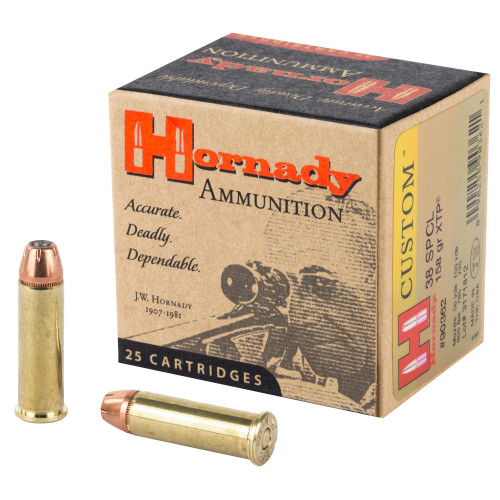 Hornady Custom Self Defense 38 Special 158gr XTP Jacketed Hollow Point ammunition box