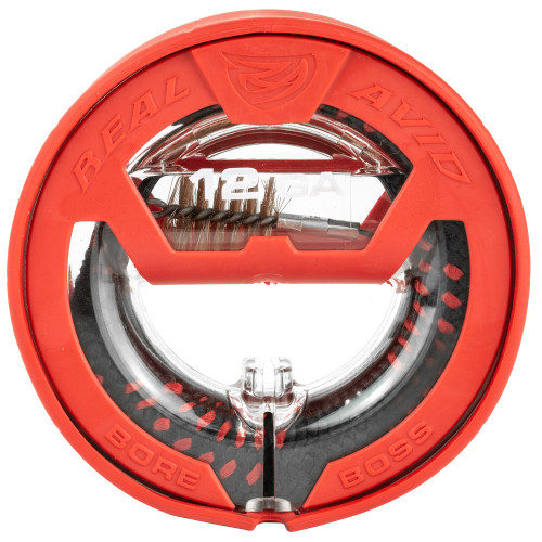 Real Avid Bore Boss ultra-compact field-ready bore cleaner for 12 gauge shotguns. Real Avid Bore Boss ultra-compact field-ready bore cleaner for 12 gauge shotguns.