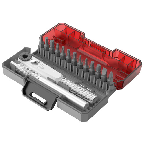 Real Avid 13-piece gunsmithing bit set with X3 driver for firearm upkeep.