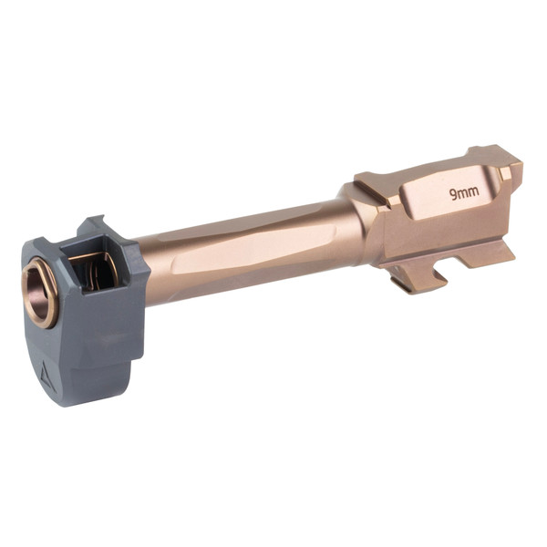 Radian RAMJET and AFTERBURNER for Glock 43X delivers premium recoil reduction and match accuracy with a threadless INTRA-LOK system. Finished in durable bronze Radianite and optimized for 124 grain and heavier 9mm ammunition
