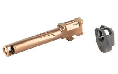 Shop the Radian Weapons Fluted RAMJET Barrel & AFTERBURNER Compensator for Glock 19 Gen 4 (R0834). Bronze DLC finish, threadless INTRA-LOK design, 44% recoil drop.