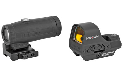 Image of Holosun HS510C & 3X MAGNIFIR BLACK COMBO: Holosun Technologies HS10C Open Reflex Circle Dot Sight and HM3X Magnifier Combo Pack, Hard Case 510C+HM3X