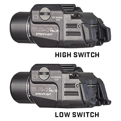 Image of Streamlight TLR-7 HL-X USB 1000 Lumen Black featuring ambidextrous high and low switches