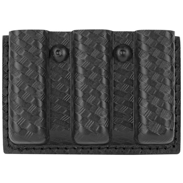 Safariland Model 775 Slimline Triple Mag Pouch for Glock 17, Basket Weave Black.