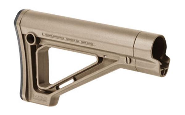 Image of MAGPUL MOE FIXED STOCK MIL-SPEC FDE with Magpul Industries MOE Fixed Carbine Stock
 Fits AR Rifles, Mil-Spec, FDE MAG480-FDE., ideal for various uses.
