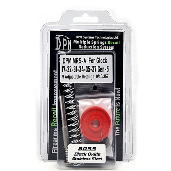 DPM Mechanical Recoil System for Glock Gen 5 models 17, 22, 31, 34, 35, 37. Includes 9 adjustable spring/washer settings for competition, standard, or +P ammo.