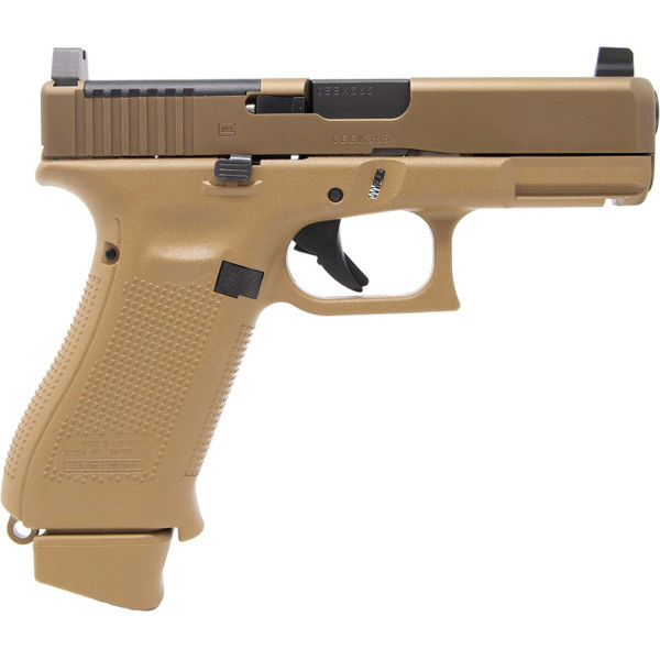 GLOCK 19X MOS Davidson's Exclusive – Coyote Brown, optic-ready, with AmeriGlo tall sights, Modular Optic System, GMB barrel, and three mags included. Reliable and feature-rich 9mm.