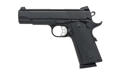 Image of TISAS USA 1911 B45 45ACP 4.25 8RD Black with Tisas USA 1911 Carry
 B45, Single Action Only, Semi-automatic, Metal Frame Pistol, Commander, 45 ACP, 4.25" Barrel, Cerakote Finish, Black, Rubber Grips, Novak Style 3-Dot Sights, 8 Rounds, 2 Magazi...