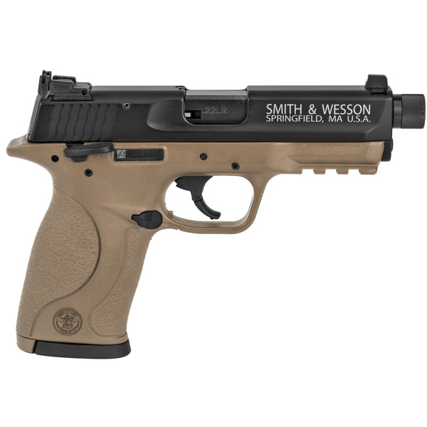 Image of S&W M&P Compact Semi-Auto 22LR SAO 3.5" FDE 10RD with SKU: SW10242
  Experience unparalleled accuracy and reliability with this exceptional firearm. Engineered for durability and comfort, it's built to withstand extensive use. The meticulous a...