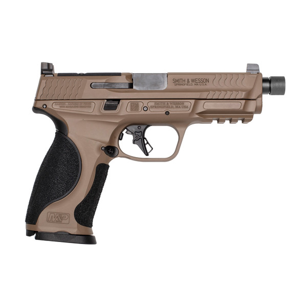 Image of S&W M&P M2.0 Metal Optics Ready Alumimum Frame Full Size, 9MM, 4.625" Threaded Barrel 17RD FDE - No Manual Safety with SKU: SW14163
  Experience unparalleled reliability and performance with Smith & Wesson's celebrated M&P M2.0 pistols. Engine...