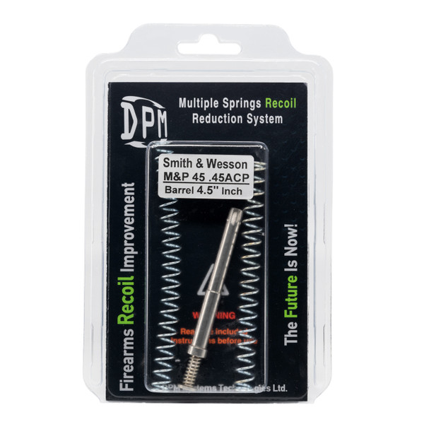DPM Systems Recoil Reduction System, specifically engineered for your Smith & Wesson M&P pistol with a 4.5-inch barrel in .45 ACP DPM Systems Recoil Reduction System, specifically engineered for your Smith & Wesson M&P pistol with a 4.5-inch barrel in .45 ACP