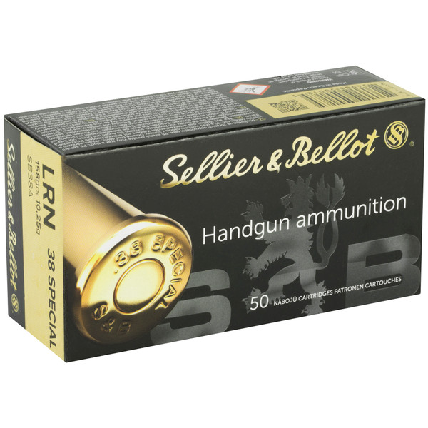 Sellier & Bellot 38 Special 158gr LRN pistol ammo for time-tested reliability.