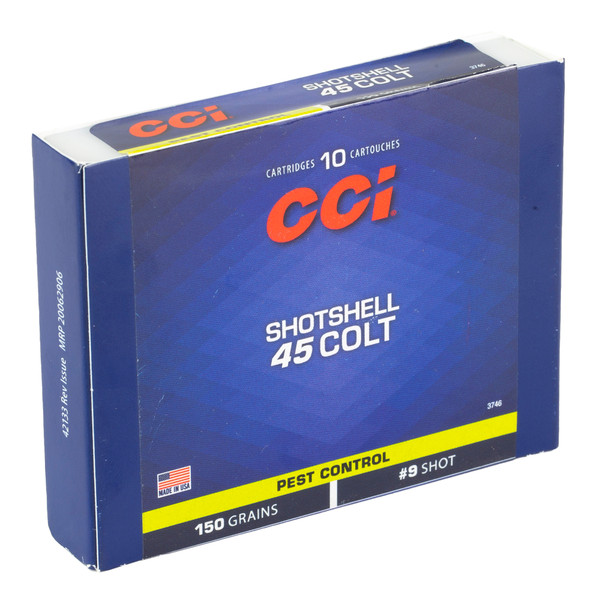 CCI Shotshell 45LC 150gr Shotshell #9 for pest control and plinking, 10 rounds.