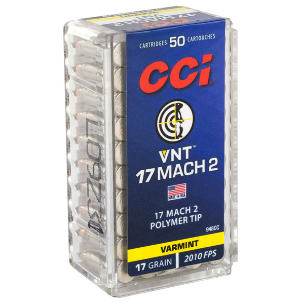 CCI Mach 2 17 Hornady Mach 2 17gr Varmint Tip for varmints and target practice, 50 rounds.