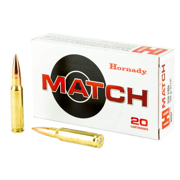 Hornady Match Ammunition 308 Win 168gr Boat Tail Hollow Point 20rd box Hornady Match Ammunition 308 Win 168gr Boat Tail Hollow Point 20rd box