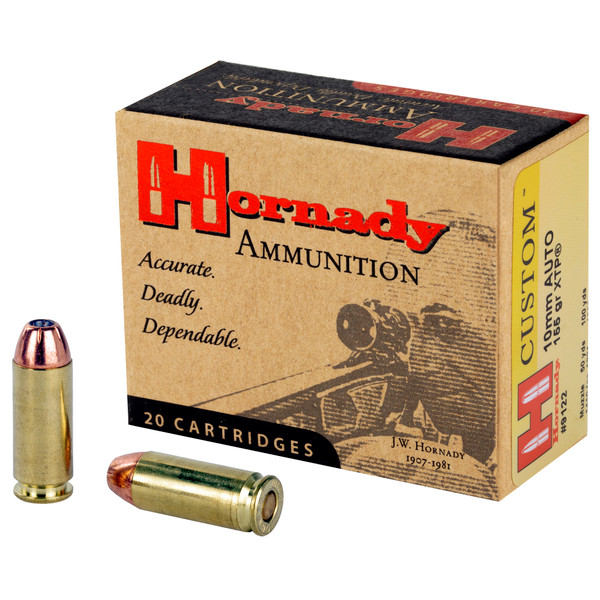Hornady Custom 10MM 155gr Hollow Point XTP ammunition box Hornady Custom 10MM 155gr Hollow Point XTP ammunition box