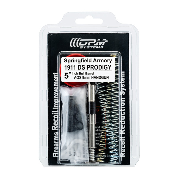 DPM Mechanical Recoil Reduction System for Springfield 1911 DS Prodigy 5” AOS (9mm) — drop-in multi-spring recoil rod with spacers & tools. Tune recoil, protect slide, faster follow-ups