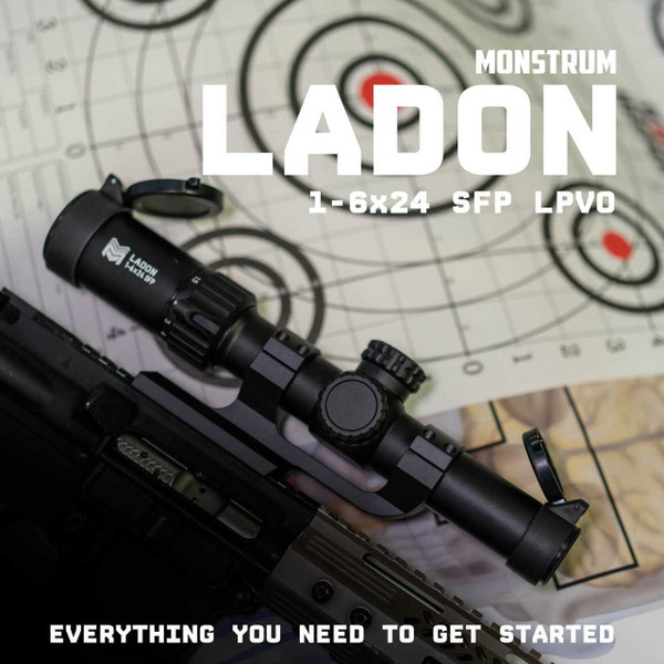 Ladon 1-6x24 LPVO scope with Second Focal Plane reticle and integrated Ghost Piggyback Red Dot sight.