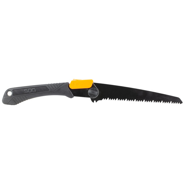 SOG Folding Salute survival saw with 8.25" carbon steel blade and wood handle.