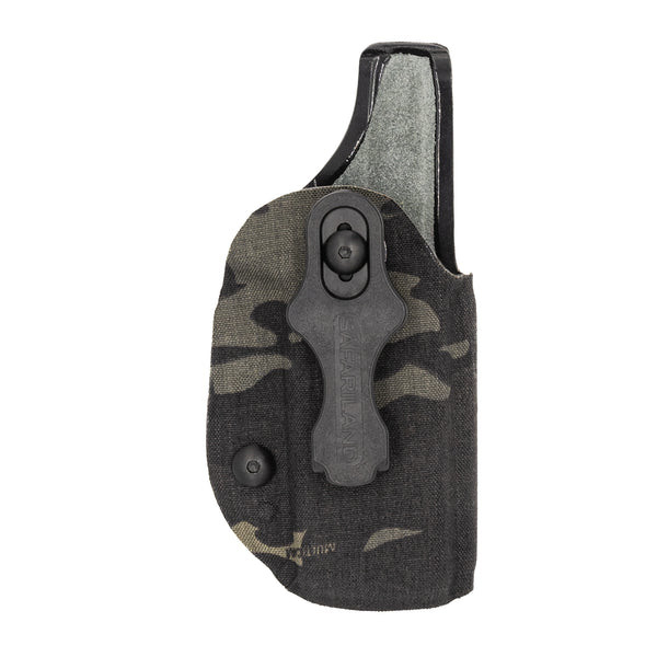 Elevate your concealed carry with the Safariland Species IWB Holster for Sig P365 in Multicam Black Cordura. Suede-lined, optic-ready, and adjustable tension for ultimate comfort and discretion. Shop now for premium right-hand fit.