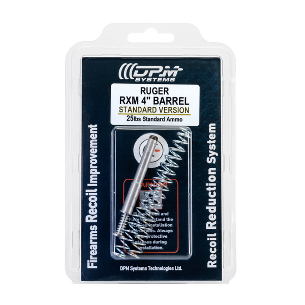 Discover the DPM Mechanical Recoil Reduction System for Ruger RXM 4" Barrel, a multi-spring design that cuts recoil, protects your slide, and boosts accuracy for faster shots. Patented technology with lifetime warranty for superior pistol performance.