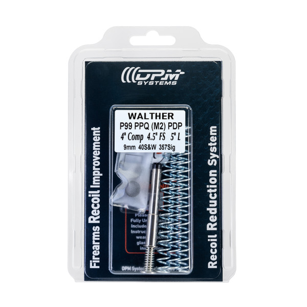 Upgrade your Walther P99, PPQ M2, or Long Slide with the DPM Mechanical Recoil Reduction System. Reduce recoil, improve accuracy, and protect your slide with customizable springs. Lifetime warranty. Compatible with 9mm, 40 S&W, 357 SIG. Shop now at Terran Gear USA.