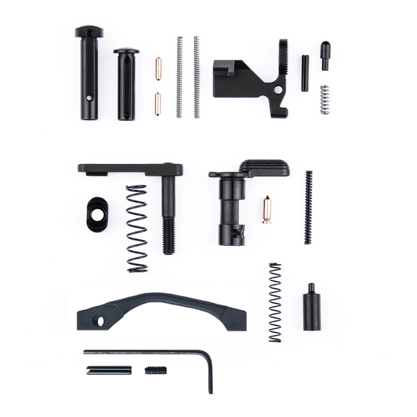 Complete your AR-15 build with the CMC lower receiver parts kit less trigger assembly, ideal for custom builds using aftermarket triggers and precision AR-15 components.
