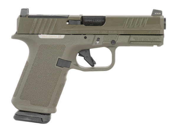 Shop the Ruger RXM 9mm Luger pistol at TerranGearUSA.com. This Sports South Exclusive features OD Green finish, optic-ready slide for DeltaPoint Pro, tritium co-witness sights, Magpul enhanced grip, and 15+1 capacity with two PMAG magazines. Perfect for concealed carry and defense.