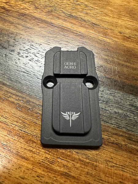 Mount your Aimpoint ACRO P-1 or P-2 on Gen6 Glock pistols with this Type III anodized 7075 aluminum optic plate from Terran Gear USA. CNC machined for precise fit, uses factory Glock hardware, and designed exclusively for Gen6 optic-ready slides. Durable, low-profile red dot mounting solution for Glock 17 Gen6, 19 Gen6, 45 Gen6 and more.