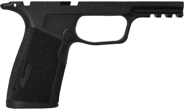 Genuine Sig Sauer P365-XMACRO Grip Module 8901180 in Black. Features 1913 Picatinny rail, three interchangeable backstraps, and compatibility with 17-round XMACRO magazines. Perfect factory replacement or upgrade for manual safety P365 and P365-XMACRO pistols. Shop now at Terran Gear USA.