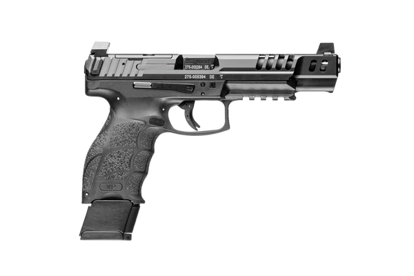 HK VP9 Match OR 9mm pistol with 5.5” barrel, optics-ready slide, and enhanced ergonomics. Built for competition accuracy and performance.