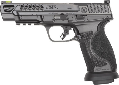 Smith & Wesson M&P9 M2.0 Competitor HD 5” 9mm pistol with steel frame, optics-ready slide, enhanced trigger, and 17-round capacity.