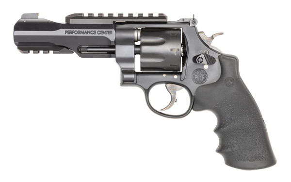 Smith & Wesson Performance Center 327 TRR8 .357 Magnum revolver with scandium frame, 8-round capacity, 5-inch barrel, and tuned action.