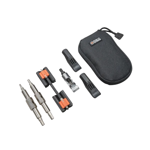 Fix It Sticks Mountain Kit includes a modular T-handle driver, Hex and Torx bits, tire levers, chain breaker, and carrying case for trail repairs.