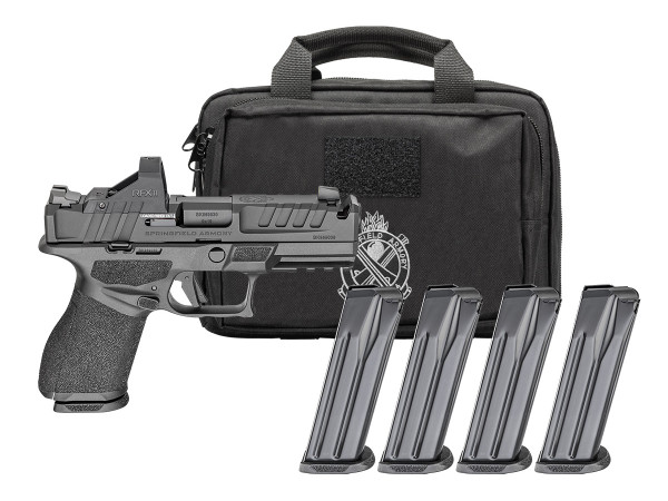 Springfield Armory Echelon 4.0C Comp CA Compliant 9mm pistol with Viridian RFX11 green dot, optics-ready slide, night sights, and 10+1 capacity.