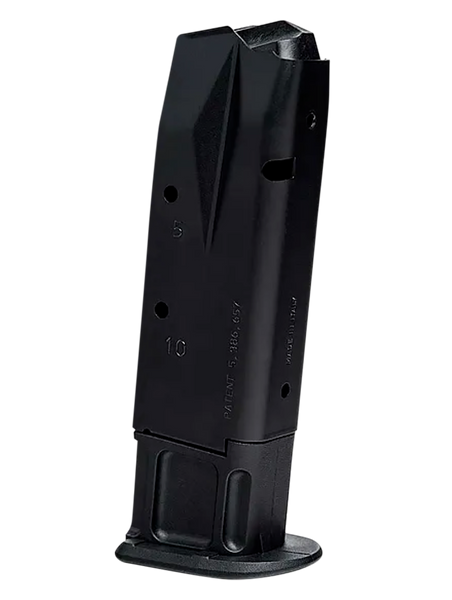 Genuine Walther PPQ M2 & PDP Compact 9mm 10-round OEM magazine with durable blued steel construction and anti-friction coating for reliable performance.