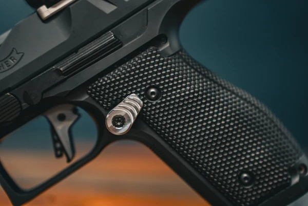 ZR Tactical Solutions Walther PDP Extended Mag Release with 6061 aluminum button and adjustable angle. Fits PDP, PPQ, Q4 and Q5 models.