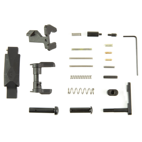 Geissele Ultra Duty AR-15 lower parts kit includes Maritime Bolt Catch, ambidextrous safety, and trigger guard—without a fire control group.