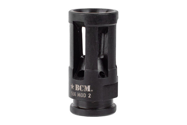 BCM MOD 2 Compensator for 5.56 AR-15 1/2x28 barrels reduces muzzle rise, flash, and side blast with durable nitride-treated steel construction.