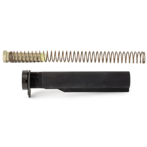 Bravo Company BCM Mil-Spec carbine stock hardware kit includes a 6-position buffer tube, buffer, spring, end plate, and castle nut for AR-15 builds.