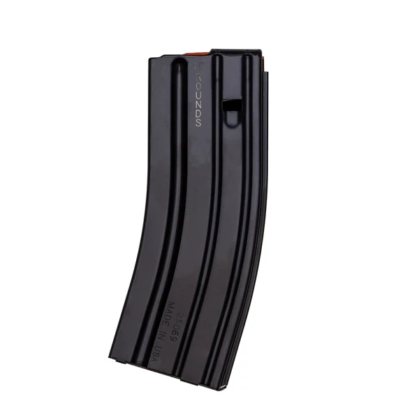 DURAMAG SS 10/30 AR-15 magazine holds 10 rounds in a full-length body. Stainless steel, T-360 coating, and orange follower for 5.56/.223/.300 BLK.