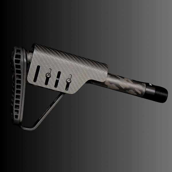 Smoke Composites carbon fiber fixed buttstocks reduce AR-platform weight with Mil-Spec compatibility, configurable fit, and custom length-of-pull options.