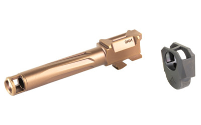 Shop the Radian Weapons Fluted RAMJET Barrel & AFTERBURNER Compensator for Glock 19 Gen 4 (R0834). Bronze DLC finish, threadless INTRA-LOK design, 44% recoil drop.