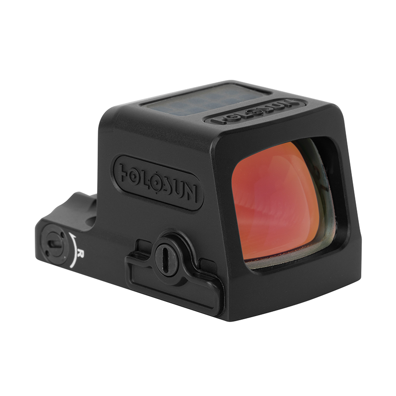 Holosun EPS Carry–RD-MRS Red Dot – Multi-Reticle System with 2 MOA dot and 32 MOA circle. IPX8 waterproof, Shake Awake, Solar Failsafe, 50k hr battery. Fits Glock 43/48 MOS, P365, Hellcat.