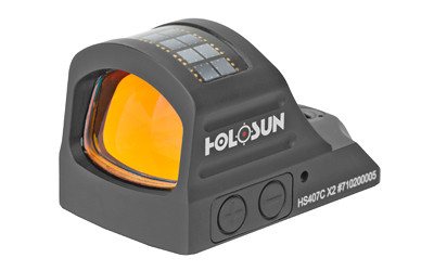 Image of Holosun REFLEX X2 2MOA RED SHAKE: Holosun Technologies 407C-X2, Red Dot, 2 MOA, Black, Side Battery, Solar Failsafe, Mount Not Included HS407C X2