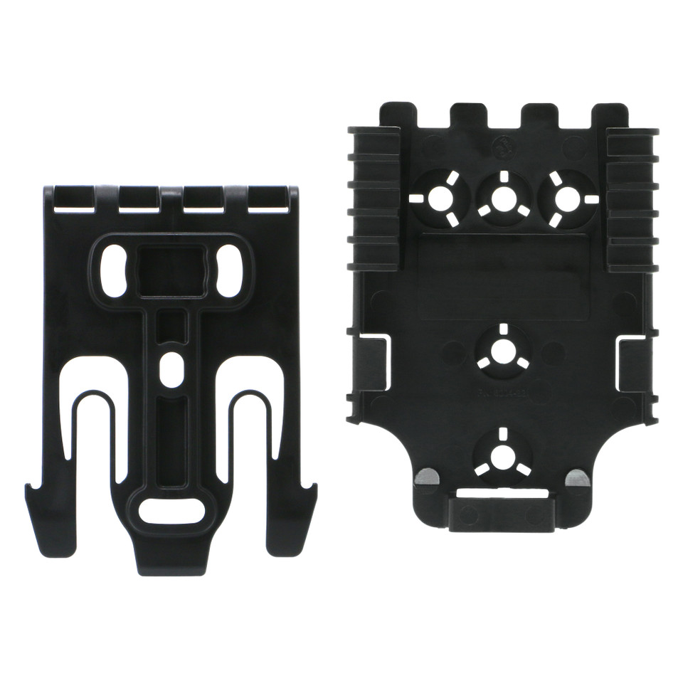 Safariland Quick2-Kit1-2 Quick Release Kit black platform with male/female parts.