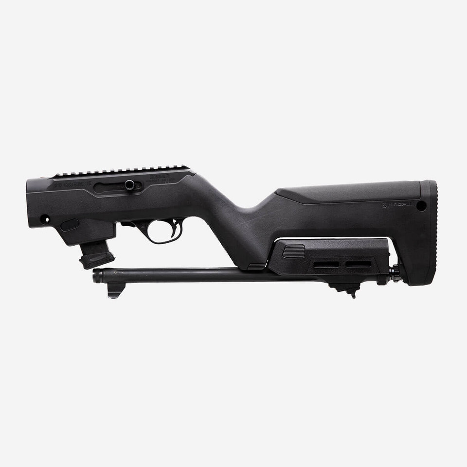 Magpul PC Backpacker Stock for Ruger PC Carbine – M-LOK ready, QD sling mounts, internal storage, and takedown lock. In stock at Terran Gear USA. California compliant.