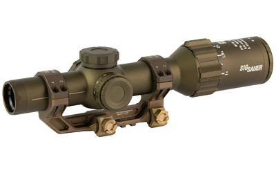 Image of SIG TANGO6T RIFLE SCOPE 1-6X24 DWLR-556 FDE with Sig Sauer TANGO6T
 Rifle Scope, 1-6X24mm, First Focal Plane DWLR-556 Reticle, .2 MRAD, 30mm Main Body Tube, Matte Finish, Flat Dark Earth, Includes 1.535" ALPHA4 Titanium Mount, Removable Throw ...