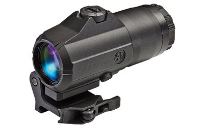 Image of SIG JULIET4 4X24 MAGNIFIER QR MNT with Sig Sauer JULIET4
  Magnifier, 4X24mm, Quick Disconnect Mount, Switch to Side, Black Finish SOJ41001., ideal for various uses.