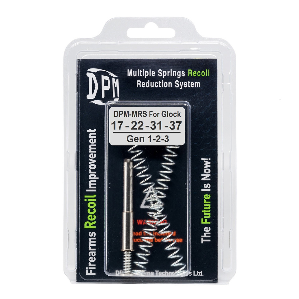 Upgrade Glock 17/22/31/37 Gen 1-3 with DPM's recoil system. Reduces recoil, improves accuracy, and protects your slide. NTOA recommended. Toolless install.